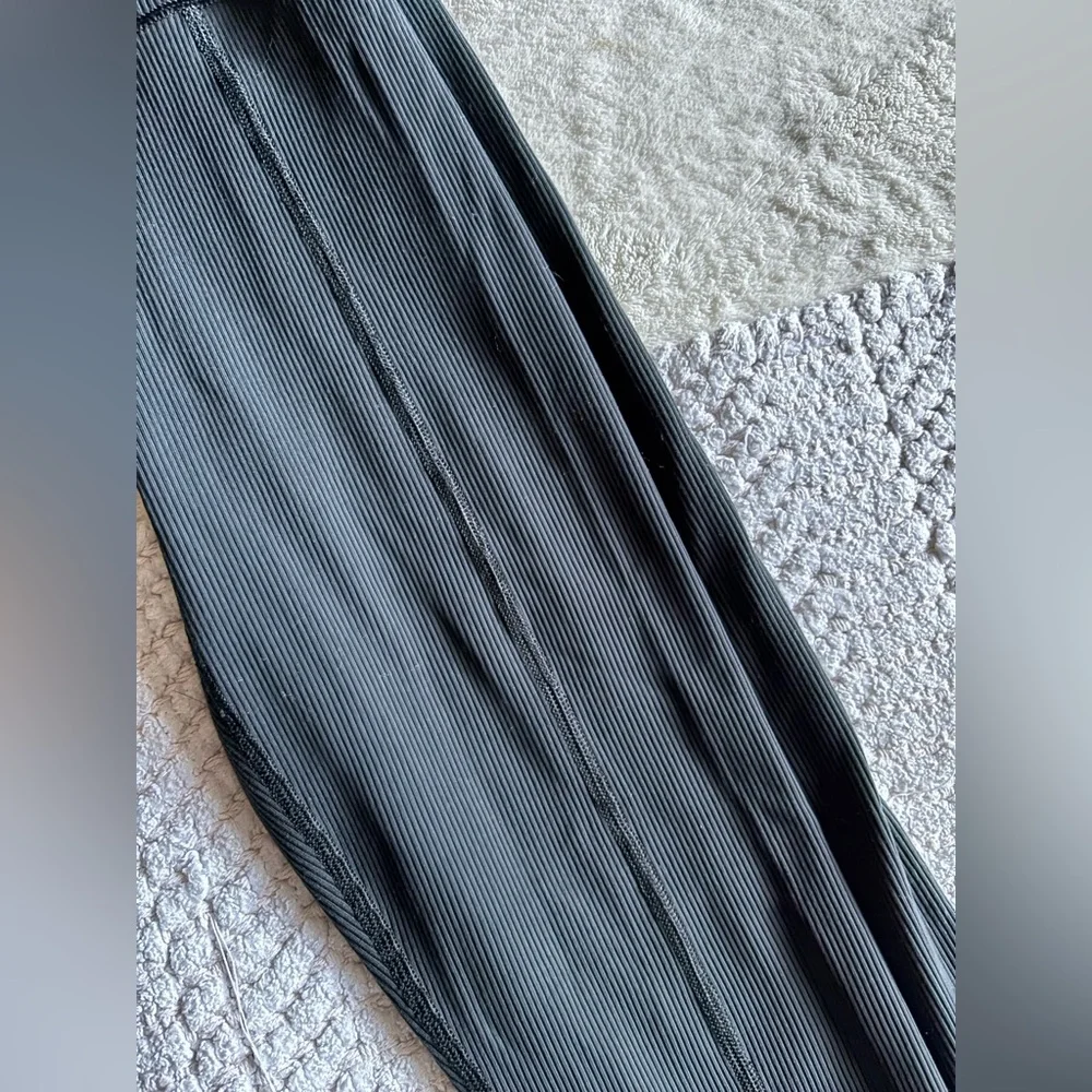 Aerie Offline Lace Up Ribbed Black Leggings Medium - Picture 6 of 8